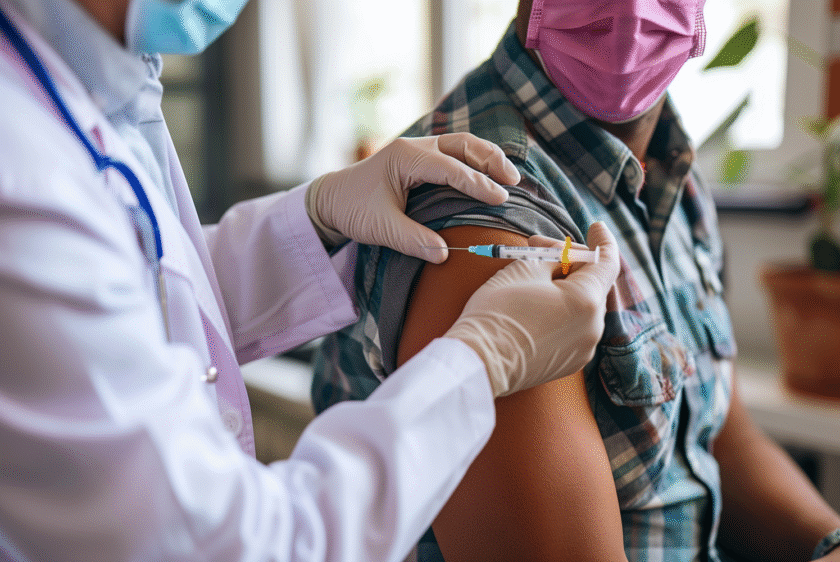 Patient receiving immunisation